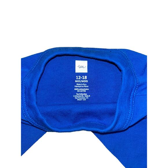 Tea Collection Baby Boy Short Sleeve T-Shirt Shirt 12-18m Jaws Shark Teeth - Picture 2 of 5